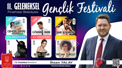 11.Geleneksel Gençlik Festivalimizi 26-27-28 Ağustos tarihlerinde Pınarhisar’ımızın Tarihi simgesi Olan Pınarhisar #Kaleler Bölgesinde gerçekleştiriyoruz