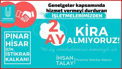 Başkan Talay; 2 Ay Kira Almayacağız