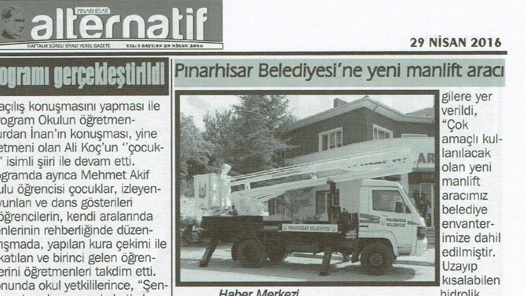 Yeni Manlift Aracı