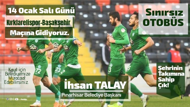 Başkan Talay'dan, Kırklarelispor'a Sınırsız Otobüs