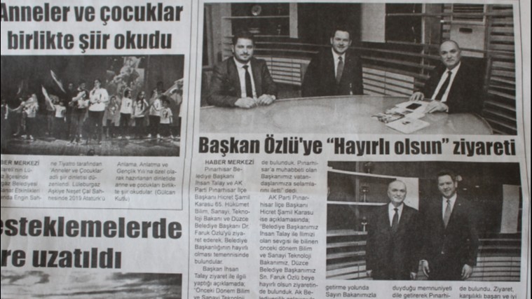 Başkan Özlü’ye Ziyaret Yerel Basında