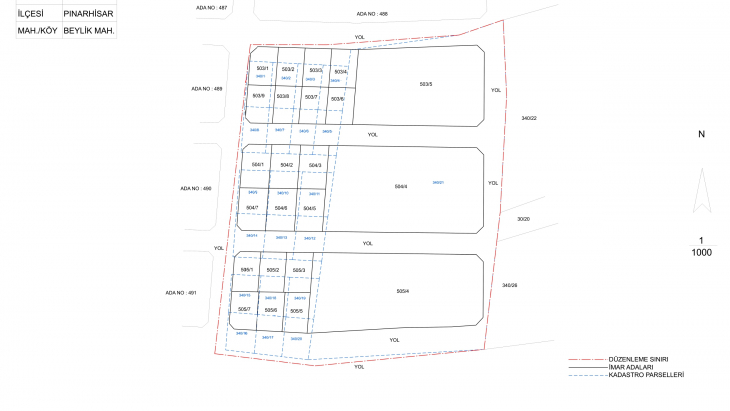 Pınarhisar İlçesi, Beylik Mahallesi 2026/1 Nolu İmar Uygulaması