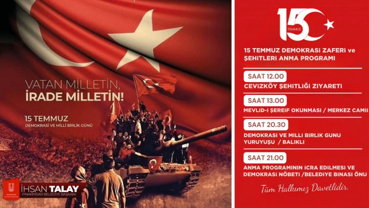 15 Temmuz Demokrasi Zaferi ve Şehitleri Anma Günü’nde Tek Yürek Oluyoruz!